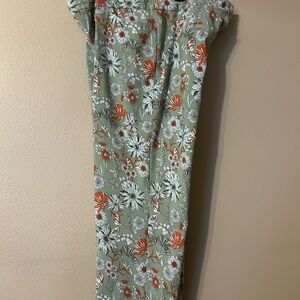 Floral Green and Orange Pants
